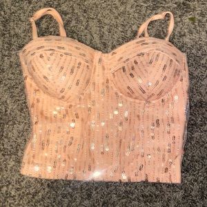 bra cupped glitter crop top💕